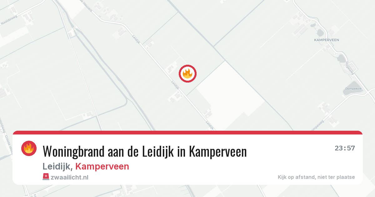 Woningbrand aan de Leidijk in Kamperveen — 25 mrt 2026