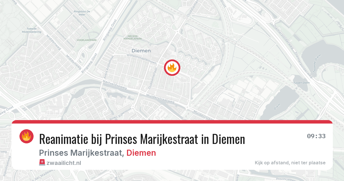 Reanimatie bij Prinses Marijkestraat in Diemen — 28 apr 2026