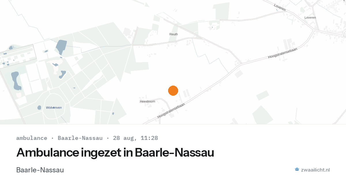 Ambulance ingezet in Baarle-Nassau — 28 aug 2026