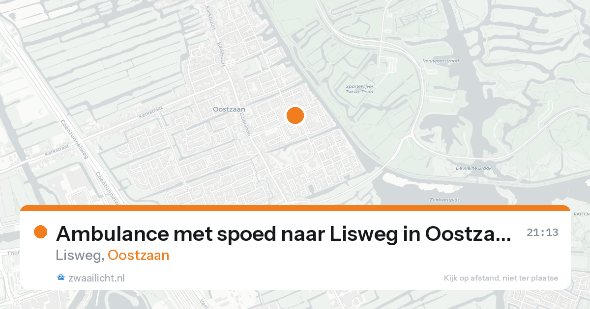 Ambulance met spoed naar Lisweg in Oostzaan — 24 aug 2026