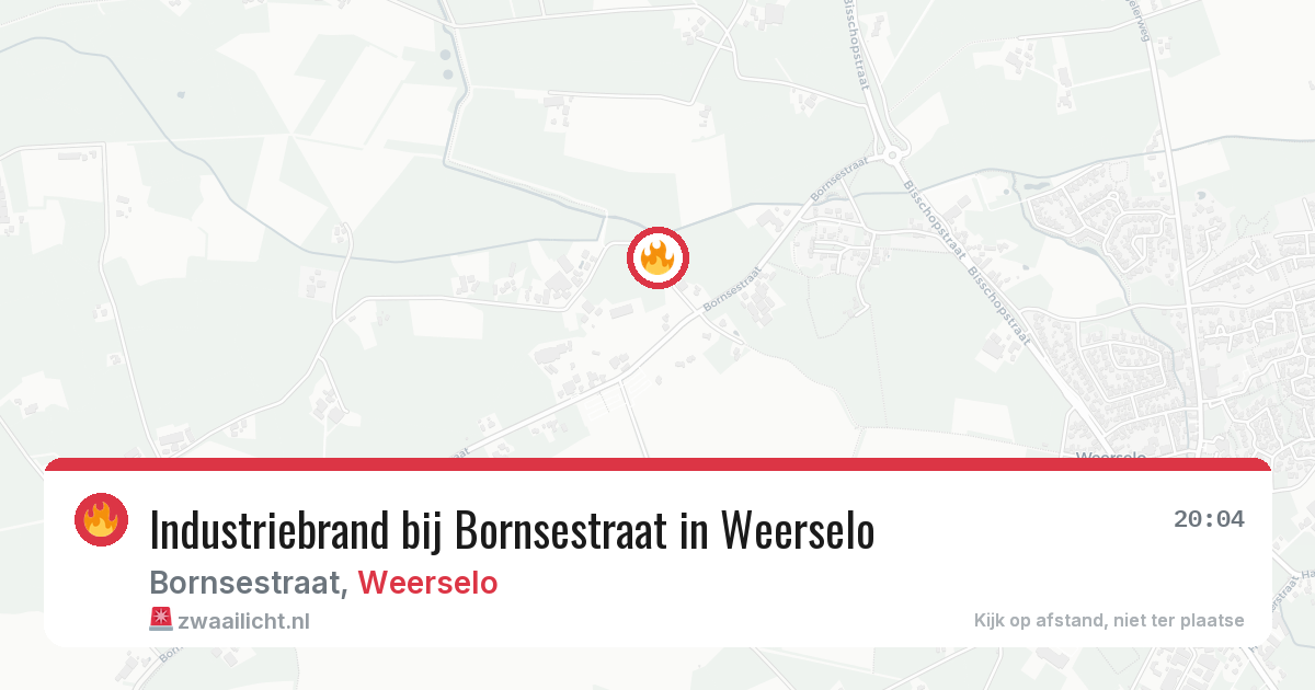 Industriebrand bij Bornsestraat in Weerselo — 4 aug 2026
