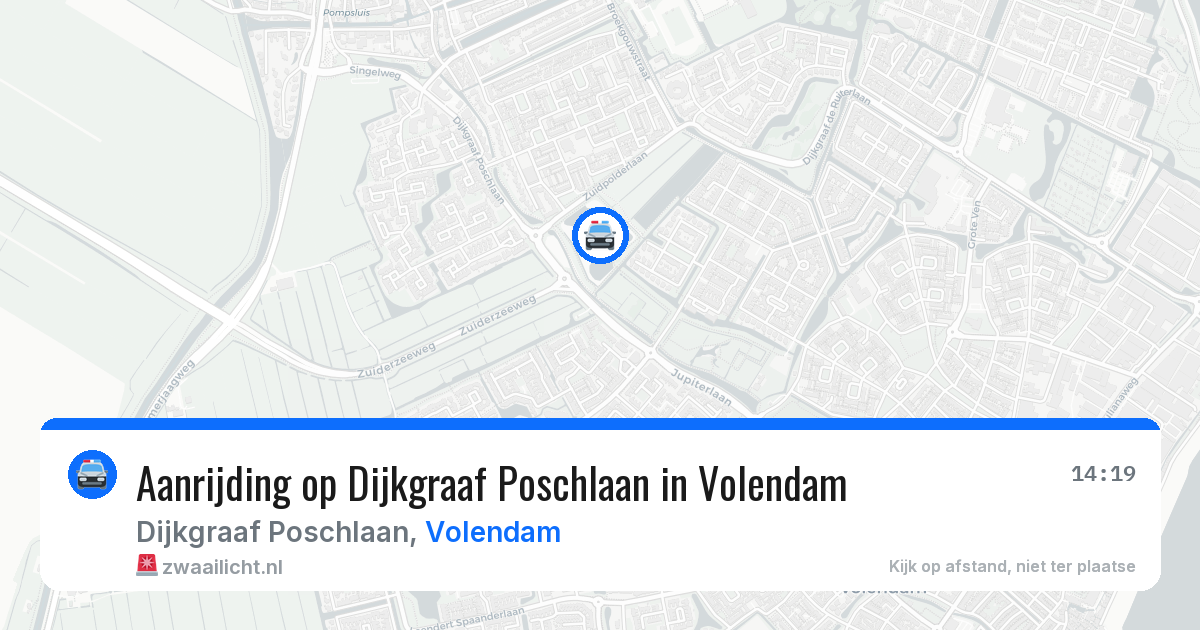 Aanrijding op Dijkgraaf Poschlaan in Volendam — 21 mrt 2026