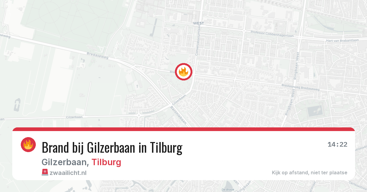 Brand bij Gilzerbaan in Tilburg — 16 mei 2026