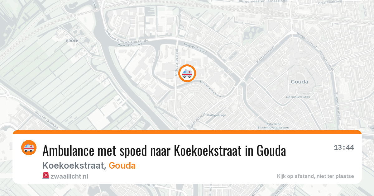 Ambulance met spoed naar Koekoekstraat in Gouda — 2 aug 2026