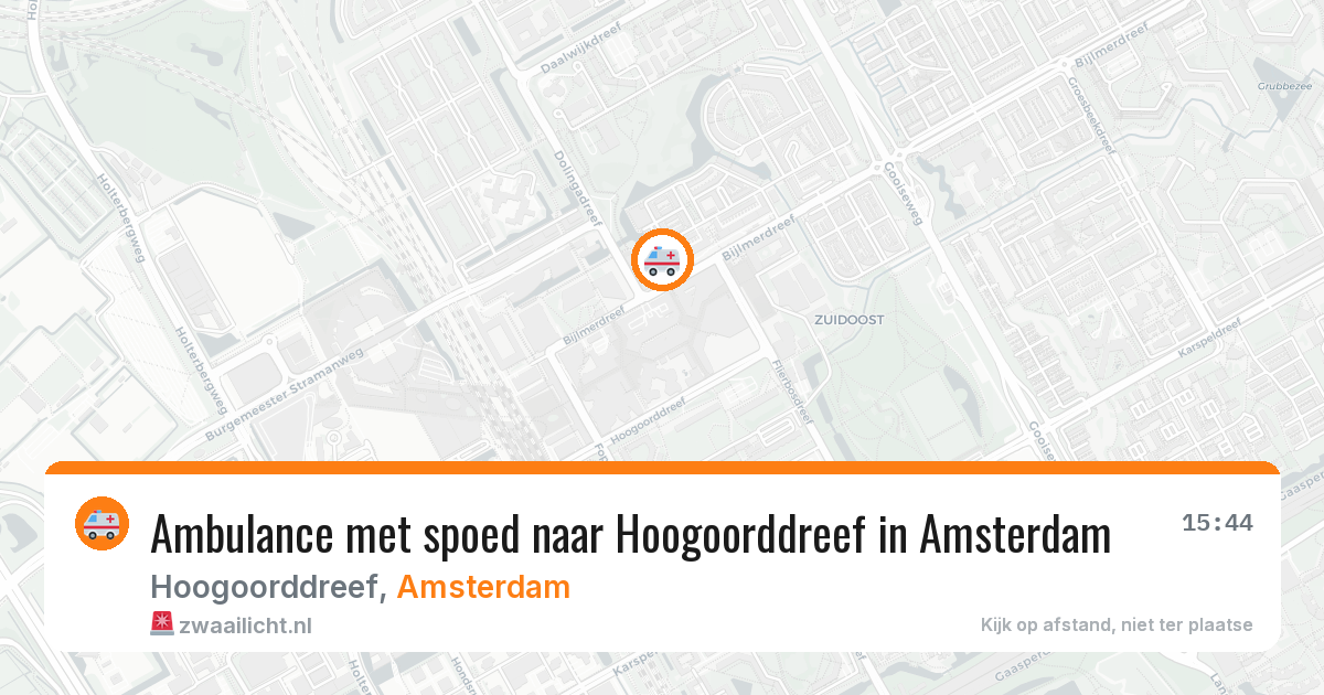 Ambulance met spoed naar Hoogoorddreef in Amsterdam — 19 mrt 2026
