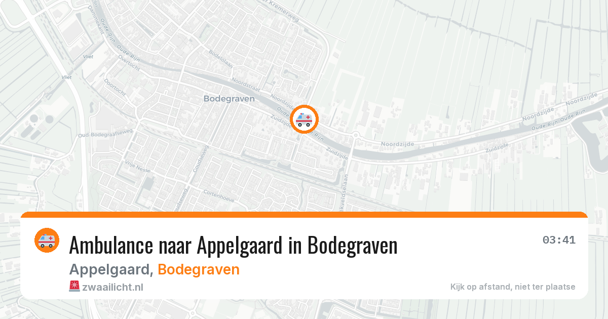 Ambulance naar Appelgaard in Bodegraven — 5 aug 2026