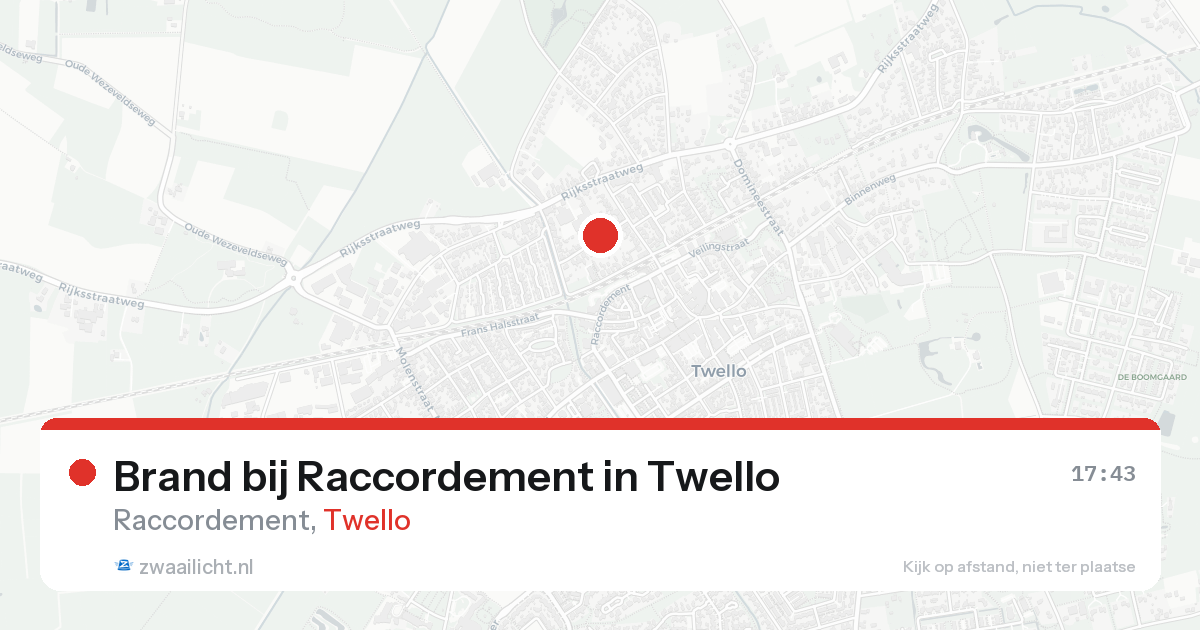 Brand bij Raccordement in Twello — 13 aug 2026