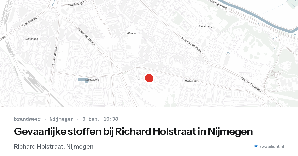 Gevaarlijke stoffen bij Richard Holstraat in Nijmegen — 5 feb 2026