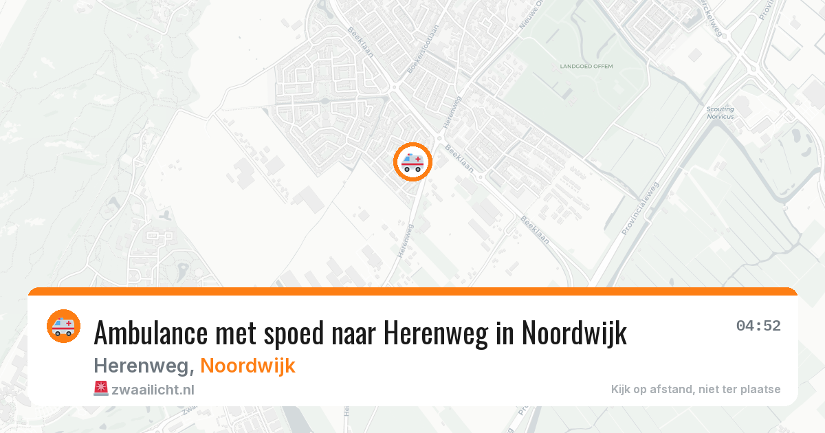 Ambulance met spoed naar Herenweg in Noordwijk — 11 aug 2026