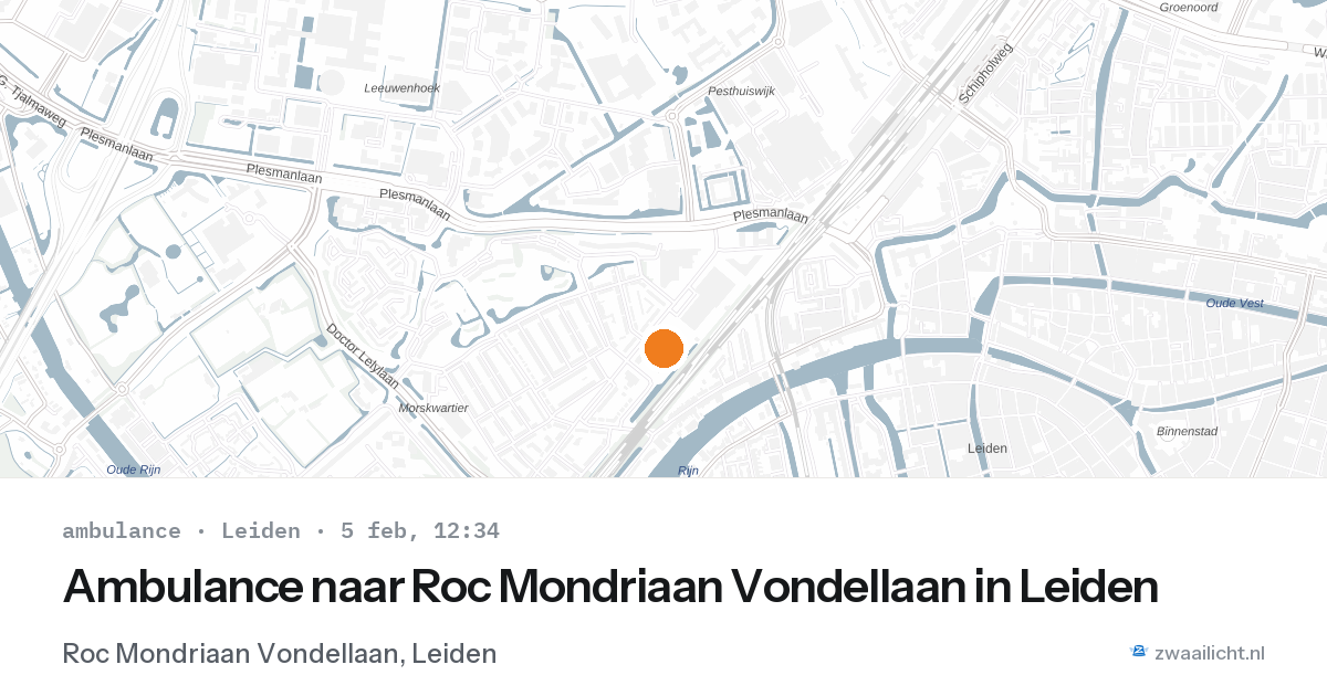Ambulance naar Roc Mondriaan Vondellaan in Leiden — 5 feb 2026