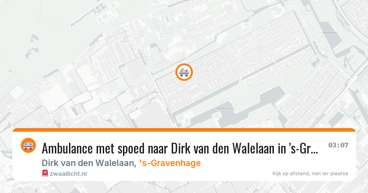 Ambulance met spoed naar Dirk van den Walelaan in 's-Gravenhage — 14 jul 2026
