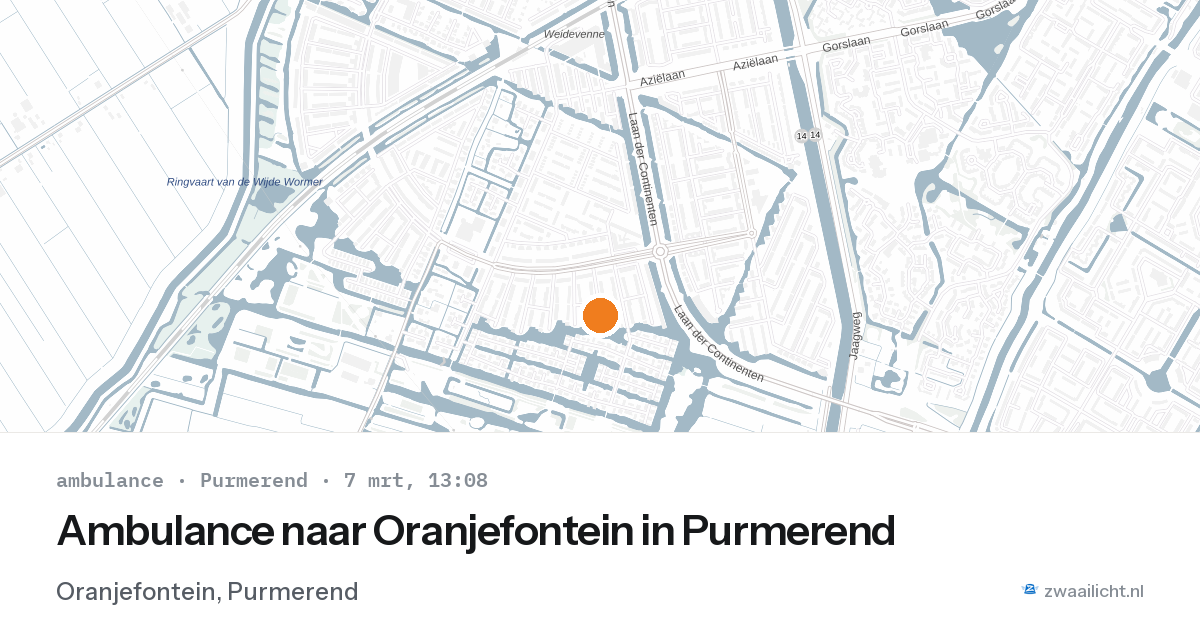 Ambulance naar Oranjefontein in Purmerend — 7 mrt 2026