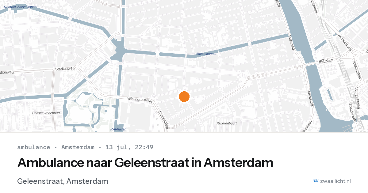 Ambulance naar Geleenstraat in Amsterdam — 13 jul 2026
