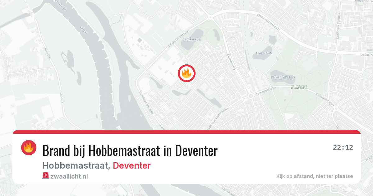 Brand bij Hobbemastraat in Deventer — 16 mrt 2026