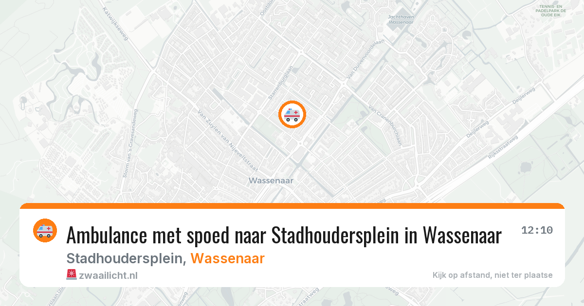 Ambulance met spoed naar Stadhoudersplein in Wassenaar — 25 jul 2026