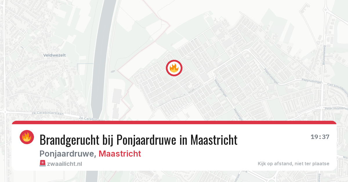 Brandgerucht bij Ponjaardruwe in Maastricht — 21 jun 2026