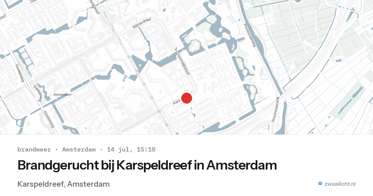 Brandgerucht bij Karspeldreef in Amsterdam — 14 jul 2026