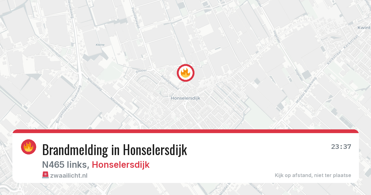 Brandmelding in Honselersdijk — 19 jul 2026