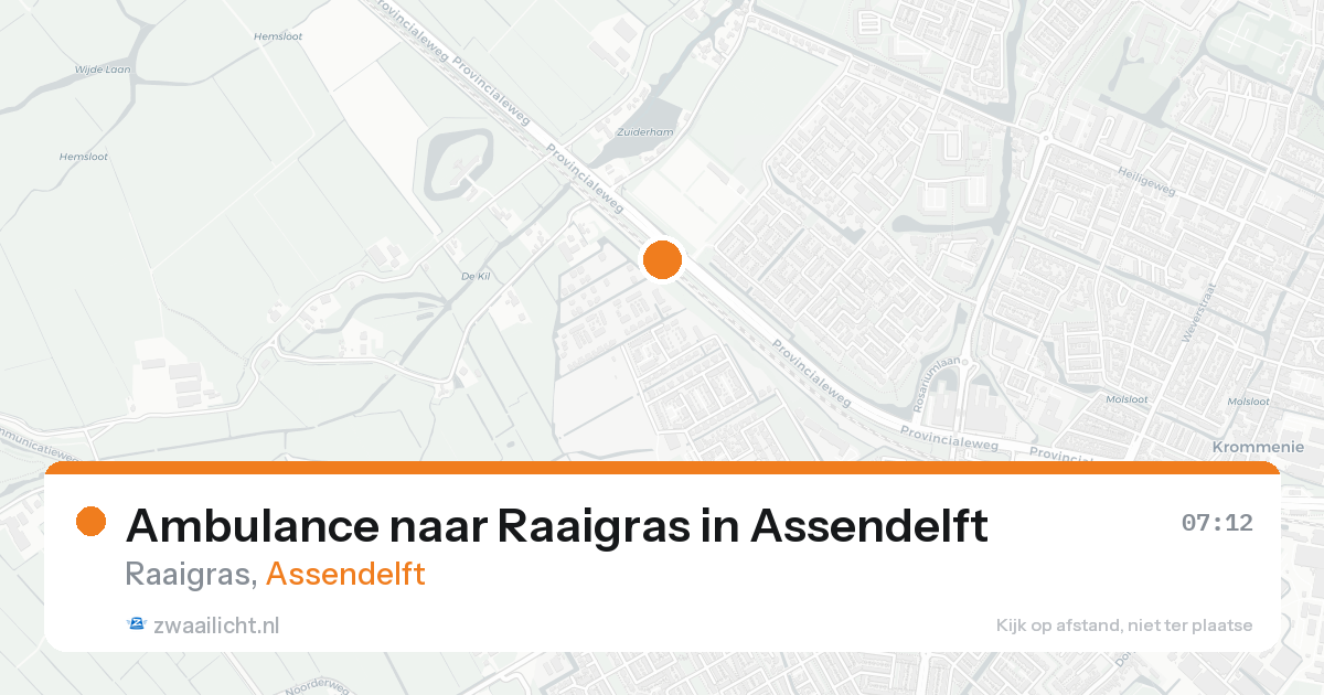 Ambulance naar Raaigras in Assendelft — 16 aug 2026