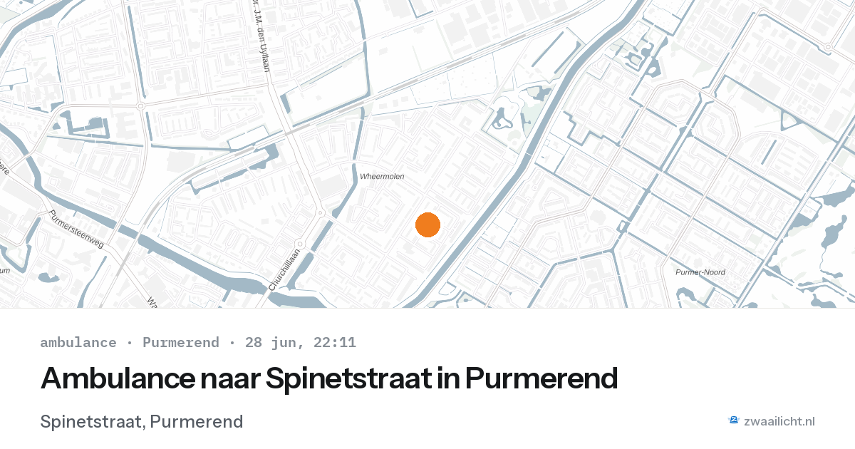 Ambulance naar Spinetstraat in Purmerend — 28 jun 2026