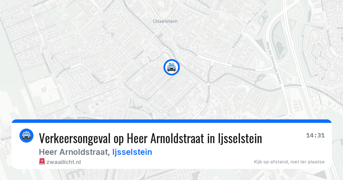 Verkeersongeval op Heer Arnoldstraat in Ijsselstein — 3 jul 2026