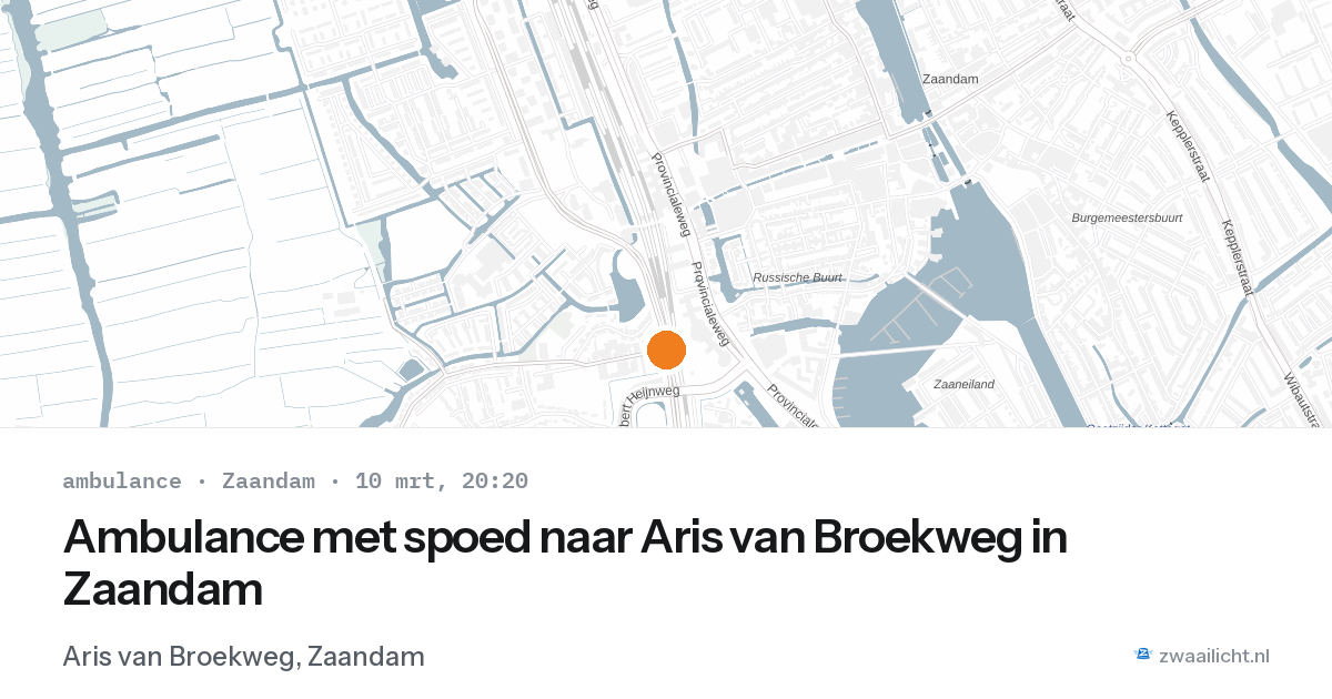 Ambulance met spoed naar Aris van Broekweg in Zaandam — 10 mrt 2026
