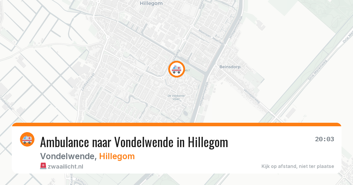 Ambulance naar Vondelwende in Hillegom — 9 jun 2026