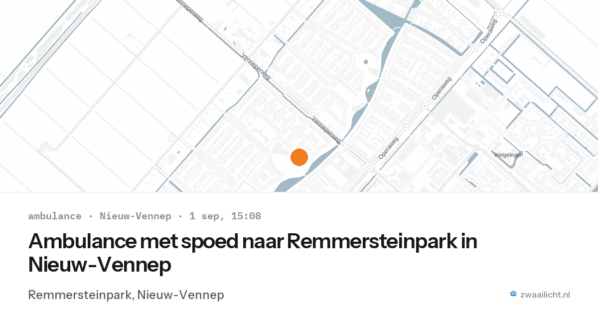 Ambulance met spoed naar Remmersteinpark in Nieuw-Vennep — 1 sep 2026