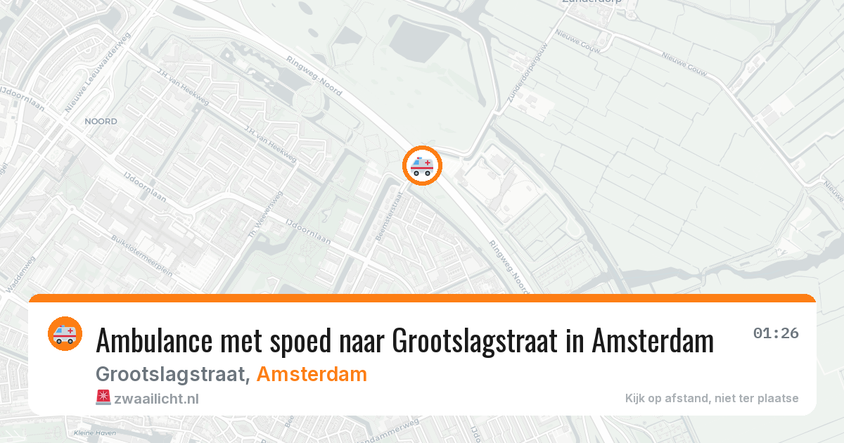 Ambulance met spoed naar Grootslagstraat in Amsterdam — 13 mei 2026