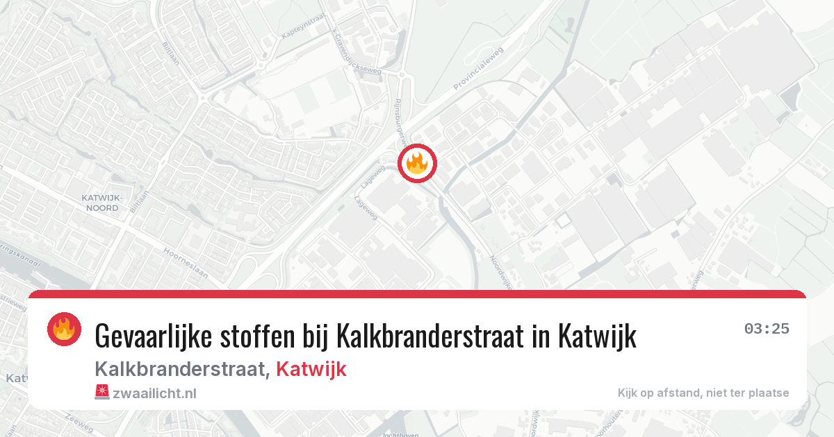 Gevaarlijke stoffen bij Kalkbranderstraat in Katwijk — 28 jun 2026