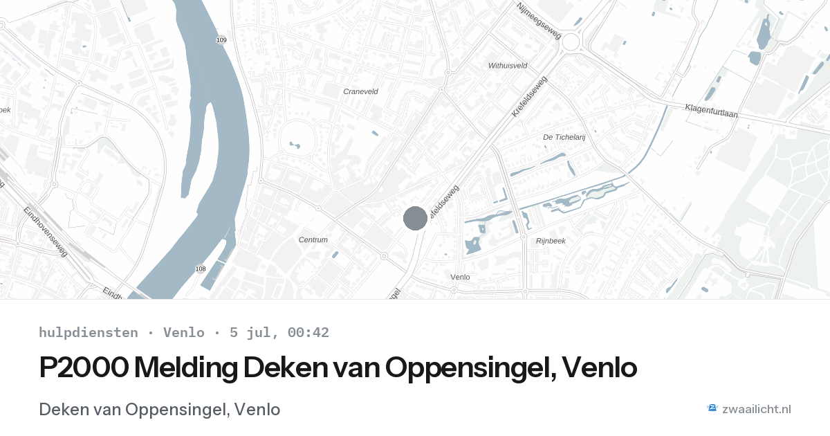 P2000 Melding Deken van Oppensingel, Venlo — 4 jul 2026