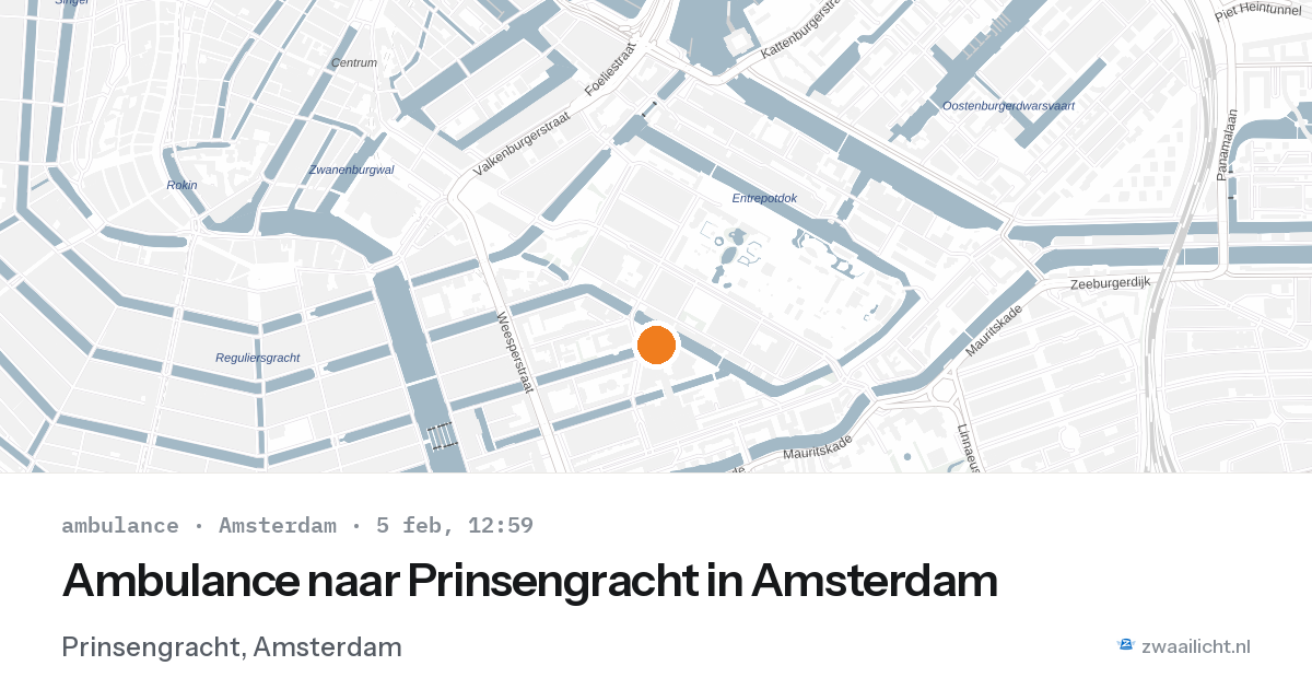 Ambulance naar Prinsengracht in Amsterdam — 5 feb 2026