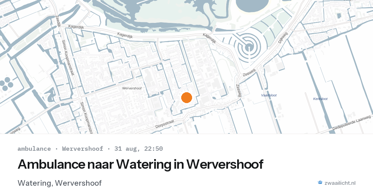 Ambulance naar Watering in Wervershoof — 31 aug 2026