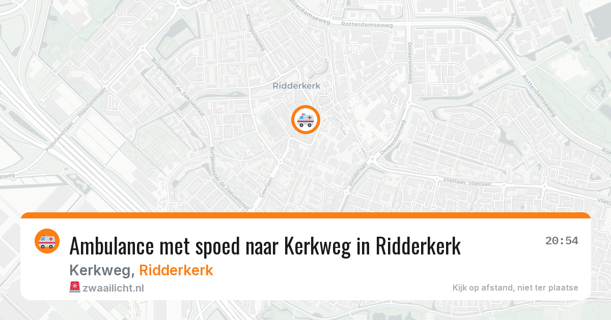 Ambulance met spoed naar Kerkweg in Ridderkerk — 12 feb 2026