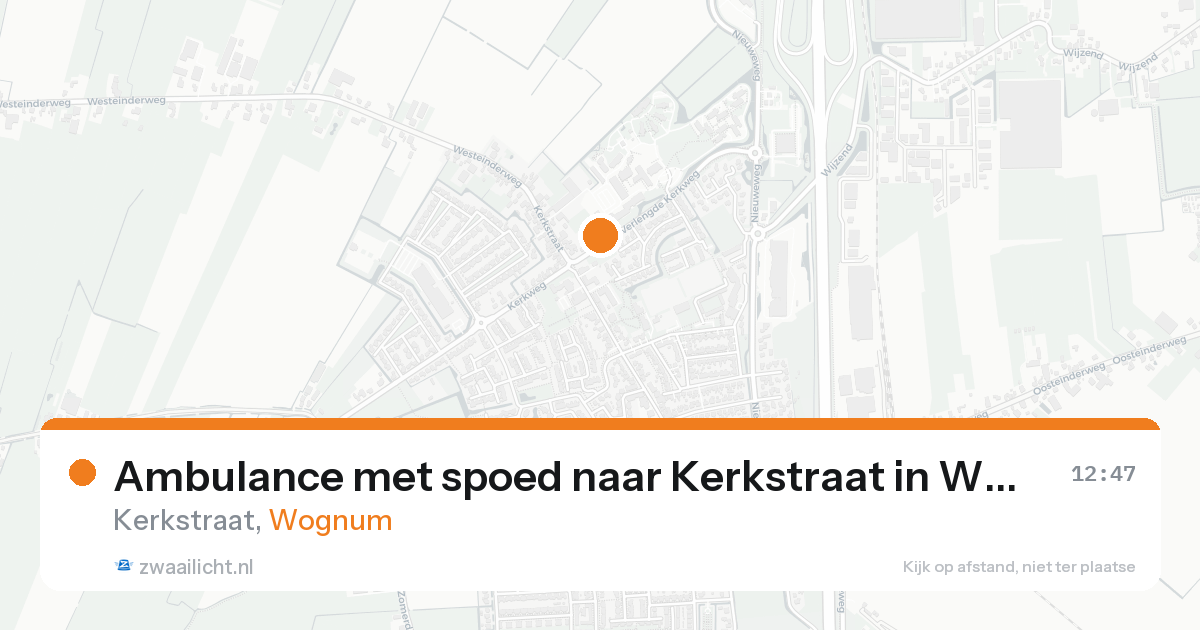 Ambulance met spoed naar Kerkstraat in Wognum — 15 aug 2026