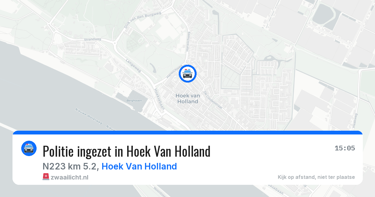 Politie ingezet in Hoek Van Holland — 11 mei 2026 | 🚨 Zwaailicht.nl