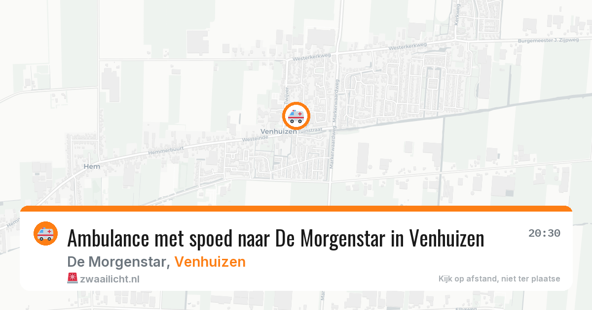 Ambulance met spoed naar De Morgenstar in Venhuizen — 2 aug 2026