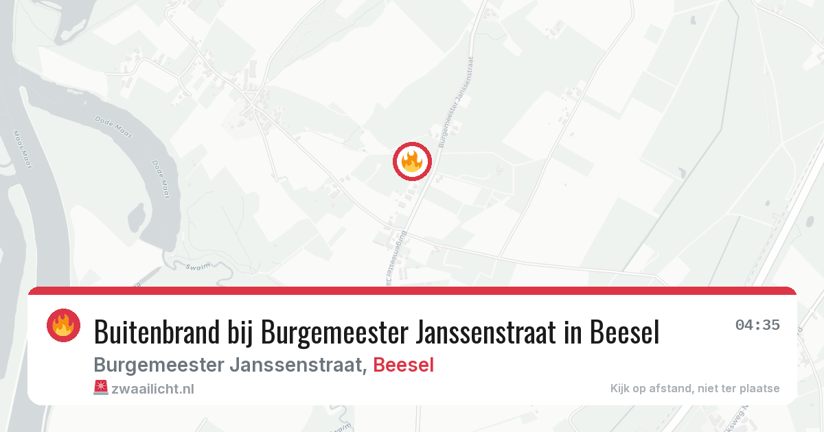 Buitenbrand bij Burgemeester Janssenstraat in Beesel — 10 jul 2026