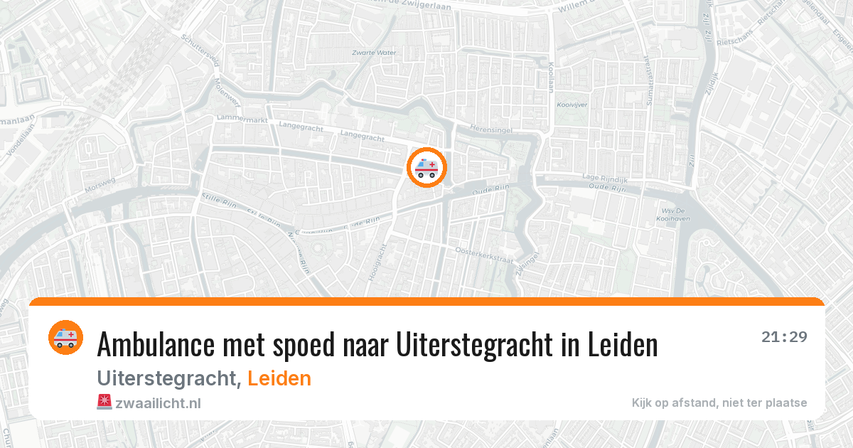 Ambulance met spoed naar Uiterstegracht in Leiden — 21 mrt 2026