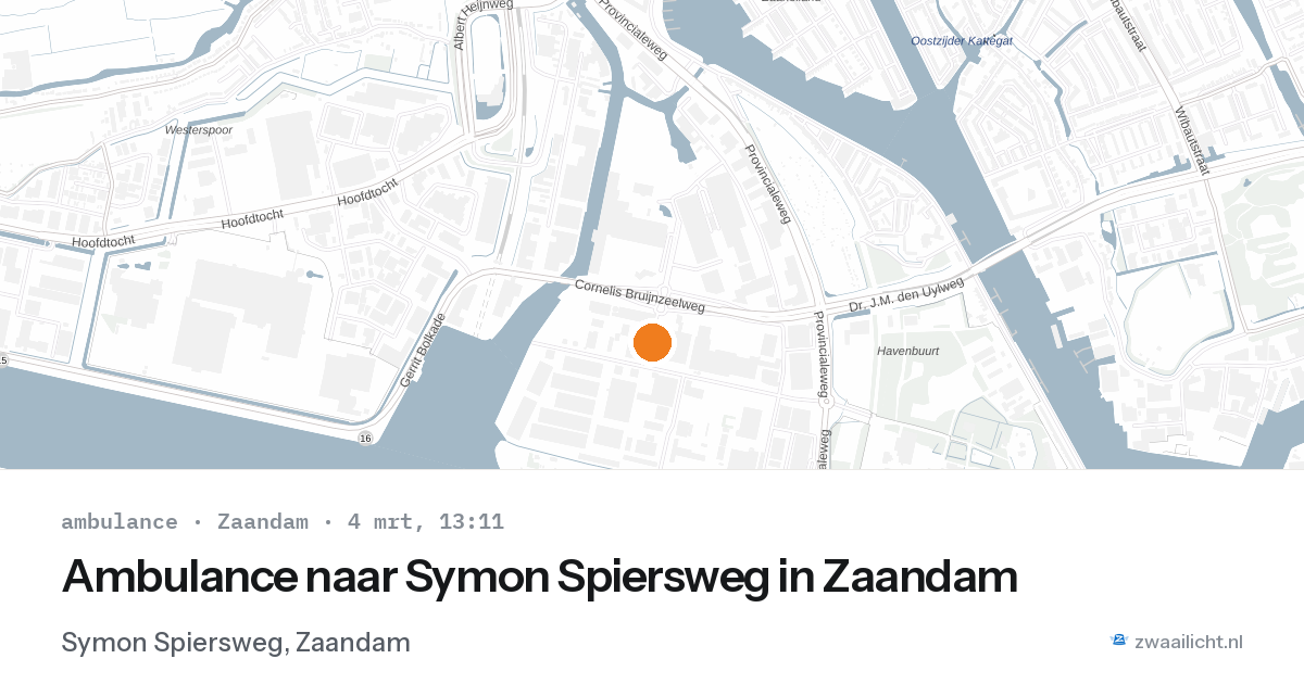 Ambulance naar Symon Spiersweg in Zaandam — 4 mrt 2026