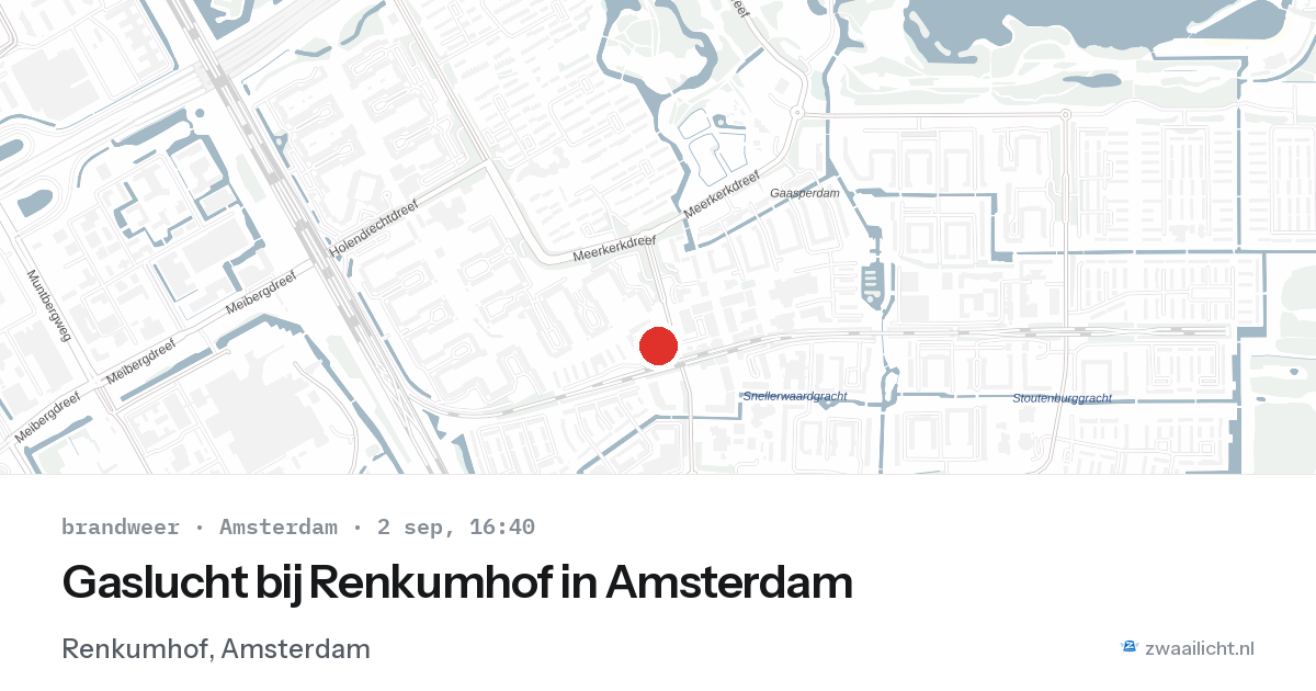 Gaslucht bij Renkumhof in Amsterdam — 2 sep 2026