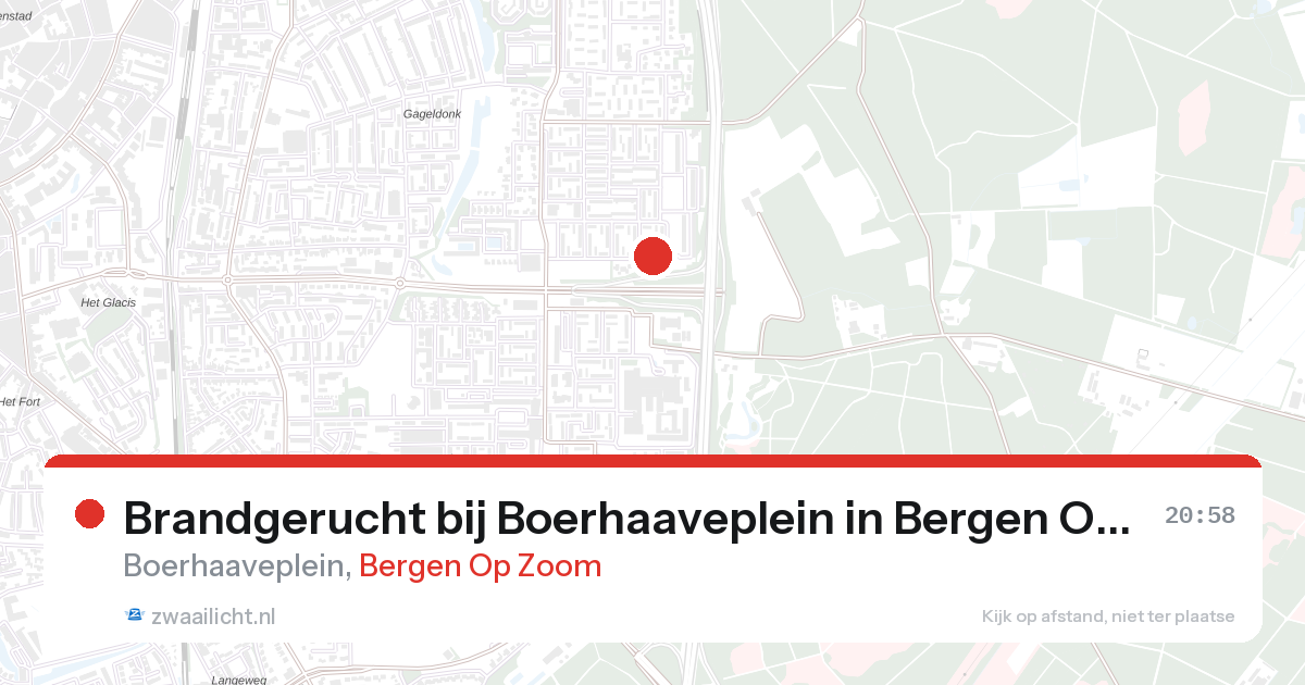Brandgerucht bij Boerhaaveplein in Bergen Op Zoom — 28 aug 2026