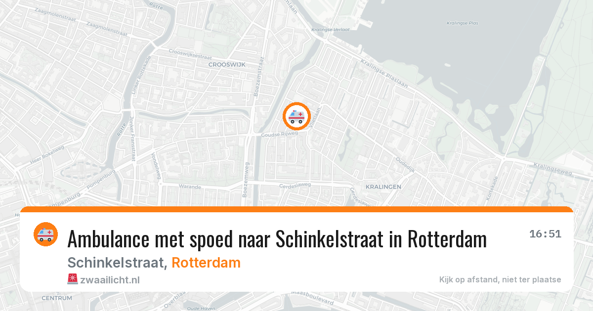 Ambulance met spoed naar Schinkelstraat in Rotterdam — 2 mrt 2026