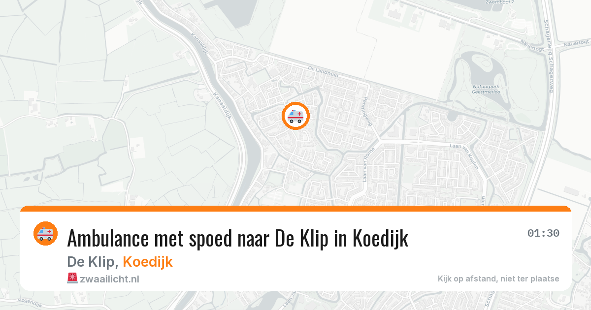 Ambulance met spoed naar De Klip in Koedijk — 12 jun 2026