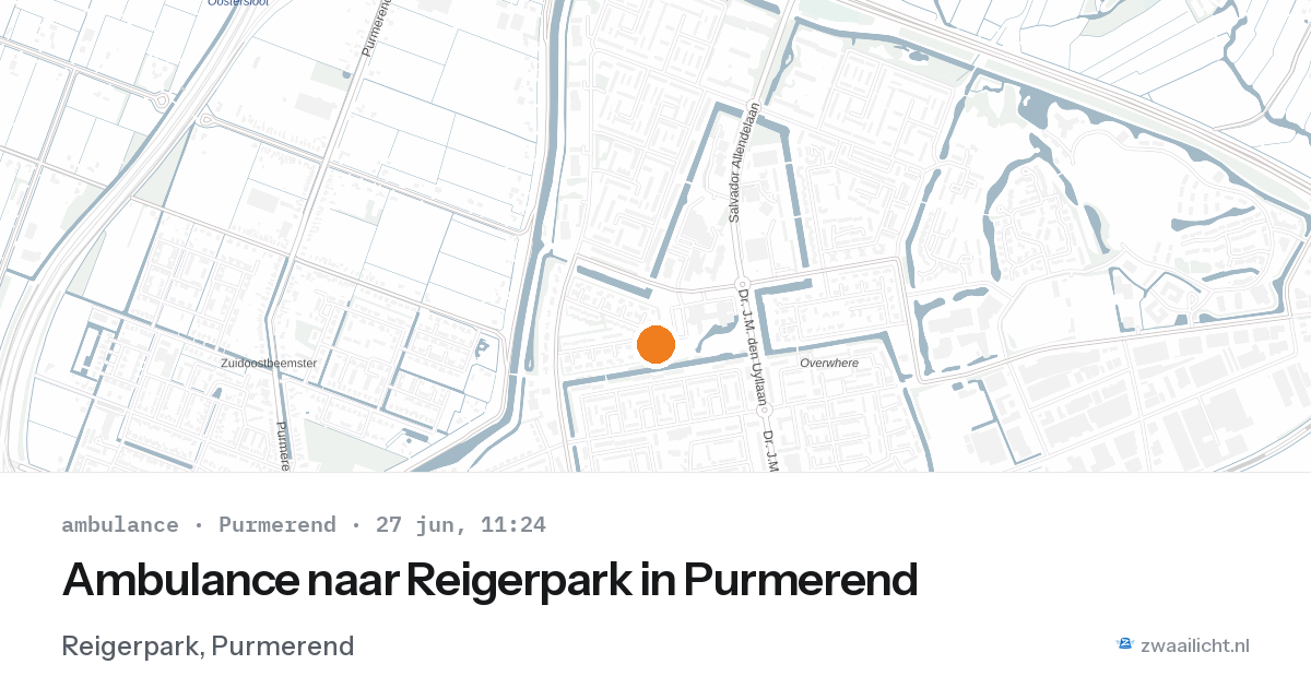 Ambulance naar Reigerpark in Purmerend — 27 jun 2026