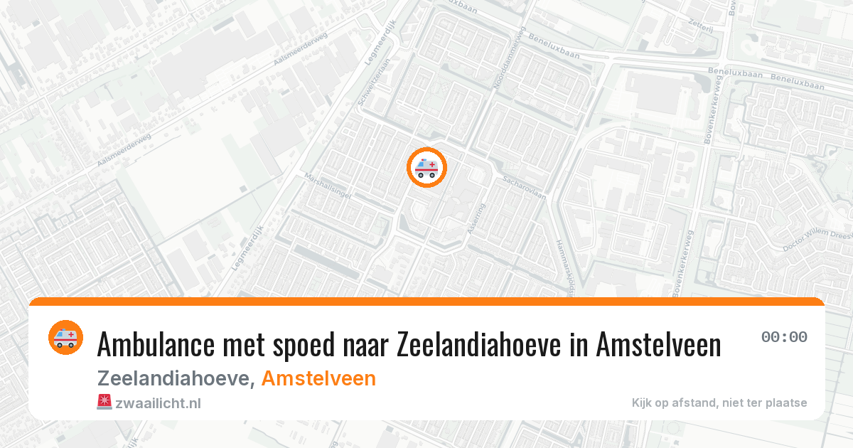 Ambulance met spoed naar Zeelandiahoeve in Amstelveen — 10 aug 2026