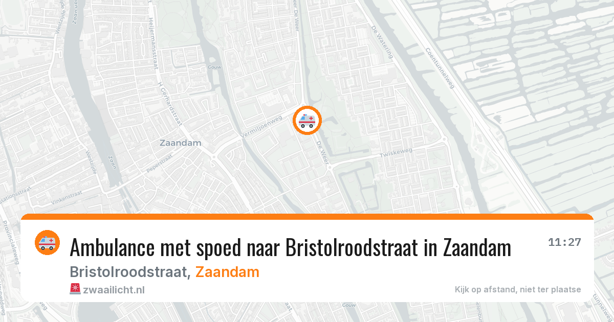 Ambulance met spoed naar Bristolroodstraat in Zaandam — 21 apr 2026
