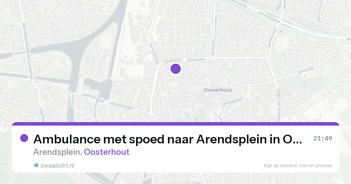 Ambulance met spoed naar Arendsplein in Oosterhout — 22 aug 2026