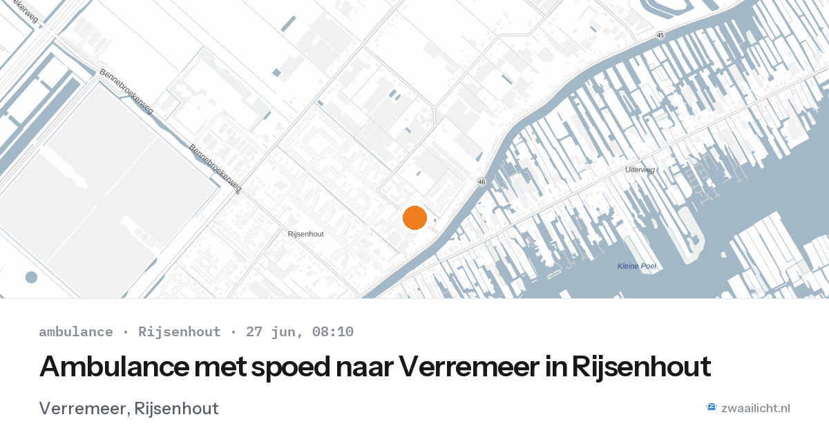 Ambulance met spoed naar Verremeer in Rijsenhout — 27 jun 2026