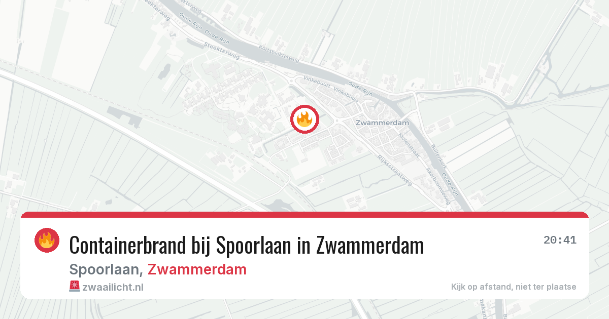 Containerbrand bij Spoorlaan in Zwammerdam — 2 aug 2026